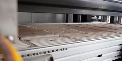 Thermoforming machine heating bricks