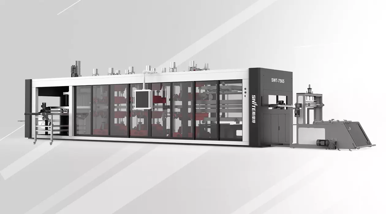 Positive and negative pressure thermoforming machine